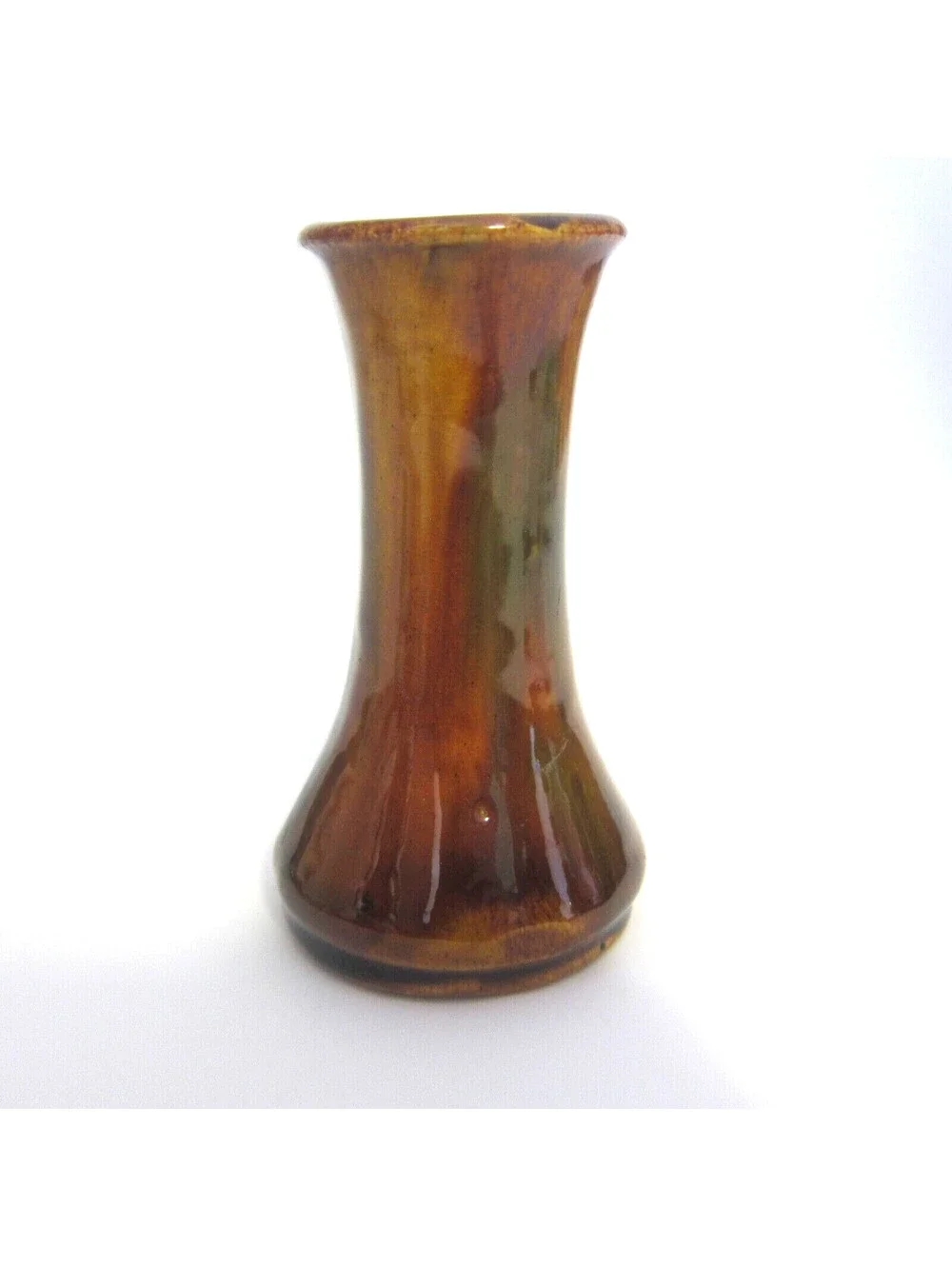 Antique Rockingham Glaze Art Pottery Bud Vase 4.5